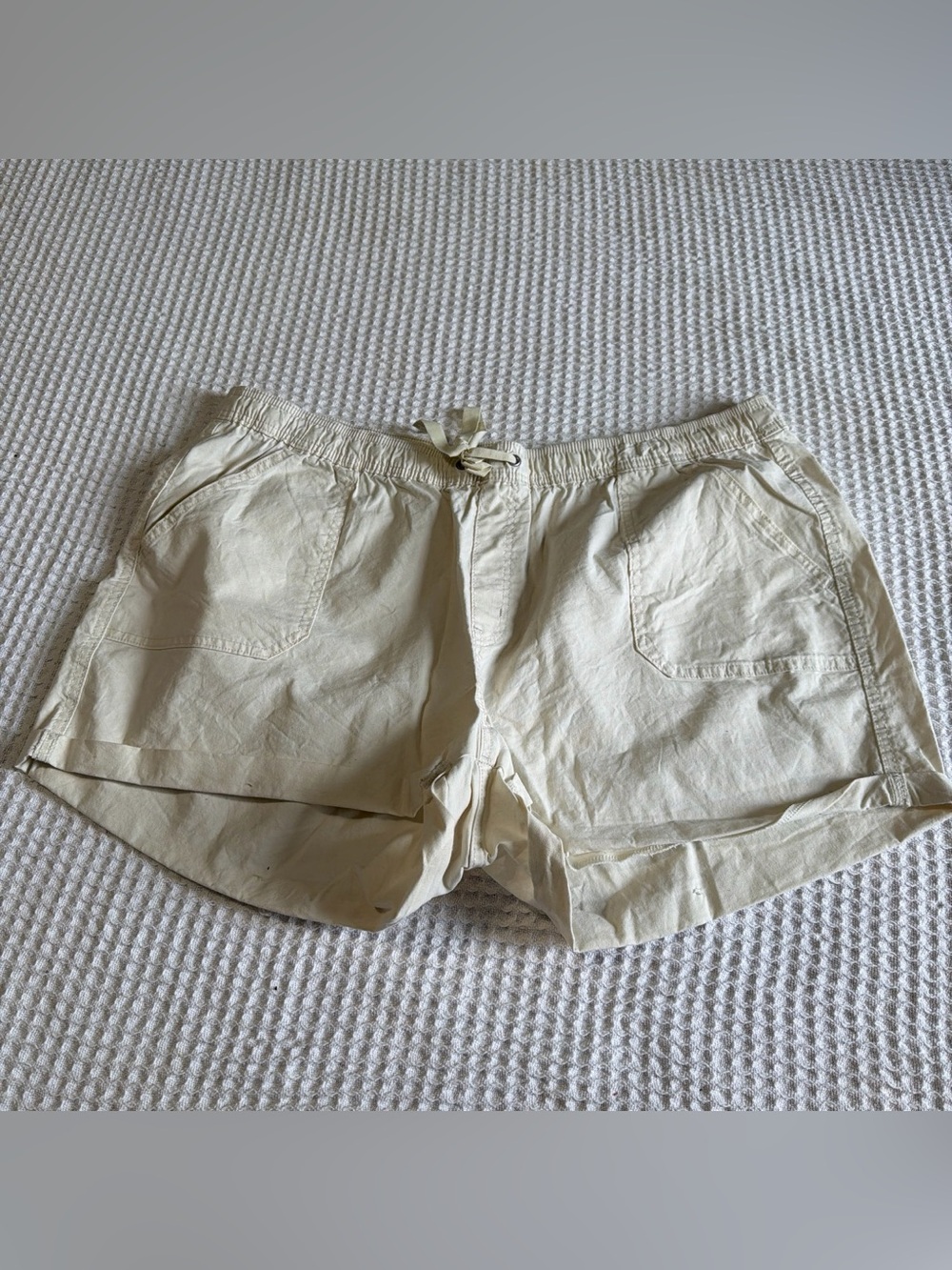 Signature by Levi Strauss Cream Casual Drawstring Shorts